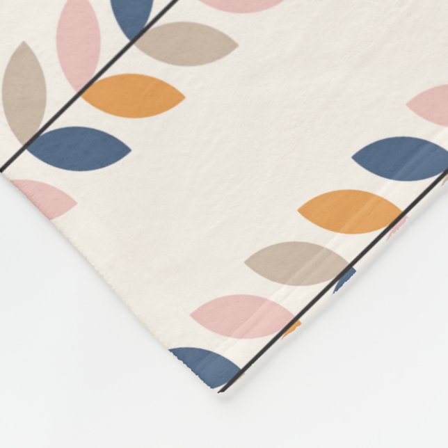 Manta Polar Patrón moderno retro de mediados del siglo (Esquina)