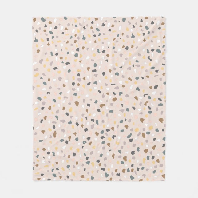 Manta Polar Patrón moderno Terrazzo Neutral suave (Anverso)