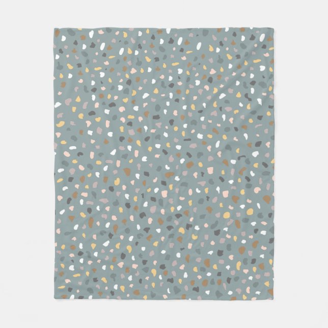 Manta Polar Patrón moderno Terrazzo Neutral suave (Anverso)