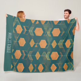 Manta Polar Patrón monocromático del cubo azul de entrelazado