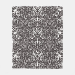 Manta Polar Patrón monocromo gótico