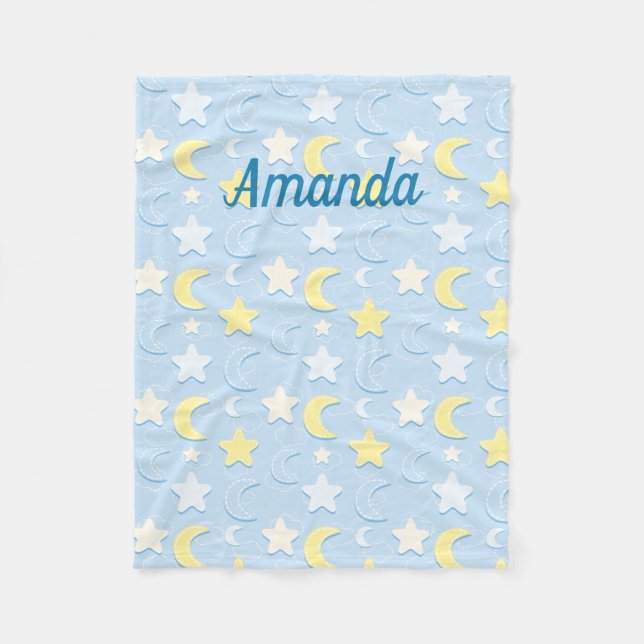 Manta Polar Patrón Moon & Stars (Anverso)