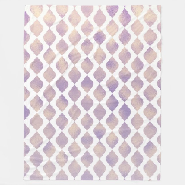 Manta Polar Patrón Morado Chic Moruno Bonito Glam (Anverso)