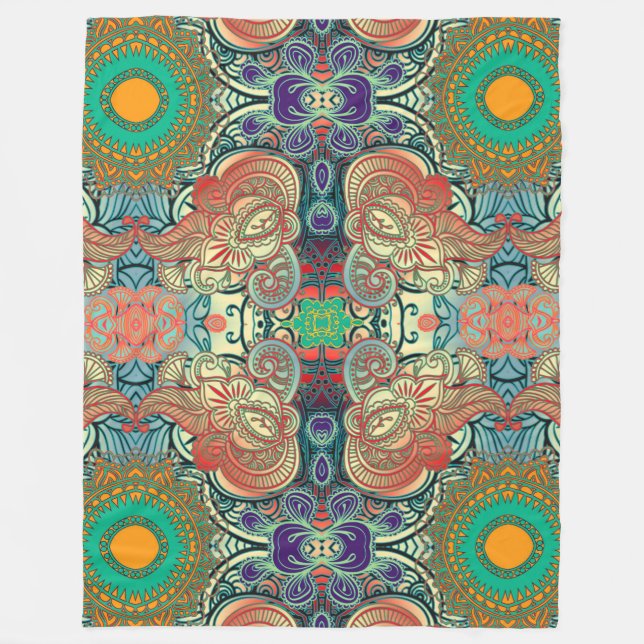 Manta Polar Patrón Mosaic Paisley I + tus ideas (Anverso)