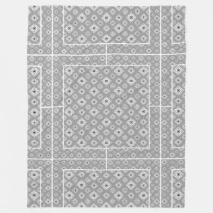 Manta Polar Patrón mosaico 02.BW LGrey BG