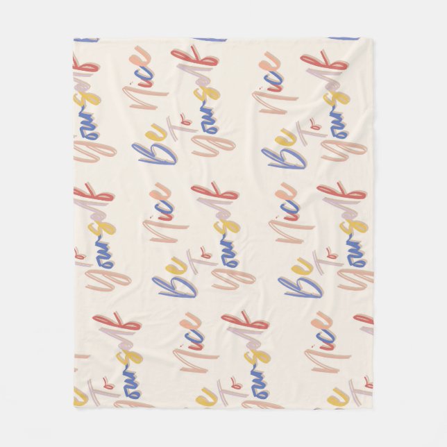 Manta Polar Patrón Motivacional dibujado a mano colorida (Anverso)