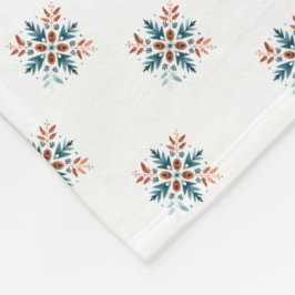 Manta Polar Patrón Motivo Escandinavo Folk Snowflake