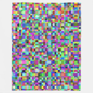 Manta Polar Patrón multicolor de formas de cuadrados abstracto