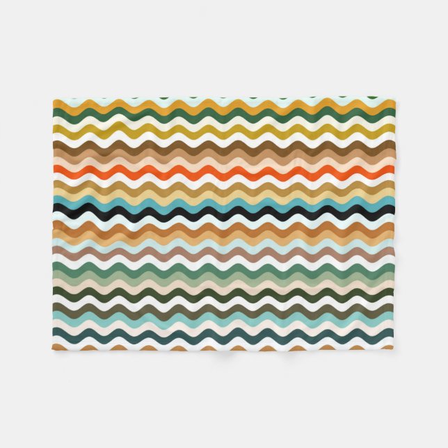 Manta Polar Patrón multicolor de Zigzag colorido (Frente (Horizontal))
