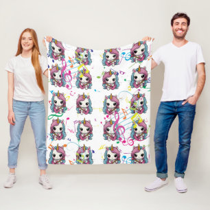 Manta Polar Patrón musical de Unicorn