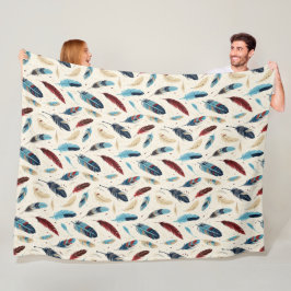 Manta Polar Patrón nativo americano de plumas del sudoeste