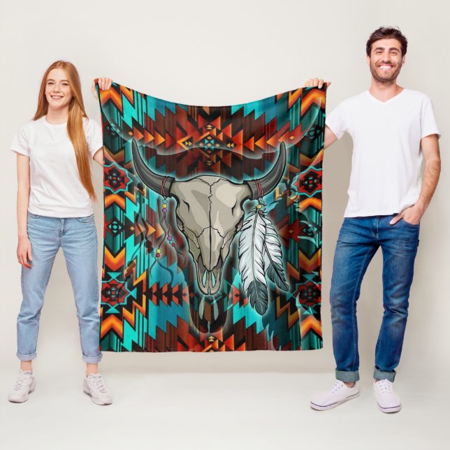 Manta Polar Patrón nativo americano indio 04 (In situ)