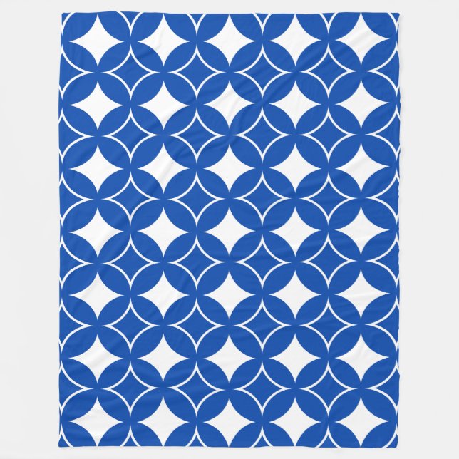 Manta Polar Patrón naval azul y blanco (Anverso)