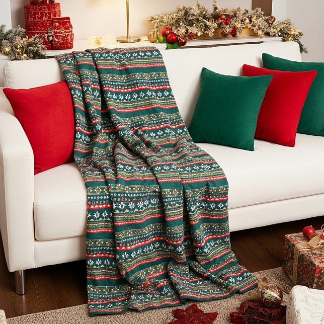 Manta Polar patrón navideño nórdico (Subido por el creador)