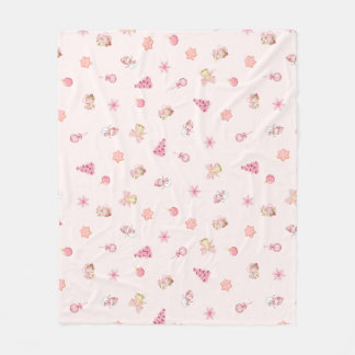 Manta Polar Patrón Navideño Rosa Acogedor