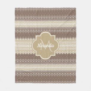 Manta Polar Patrón neutro de piel marrón y morena con nombre