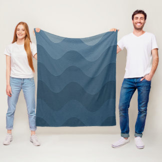 Manta Polar Patrón ondulado azul inspirado