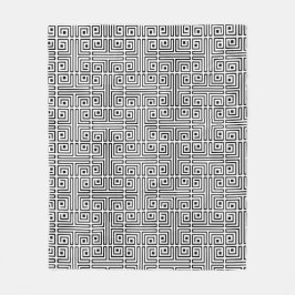 Manta Polar Patrón óptico laberíntico de la Plaza Blanca Negra