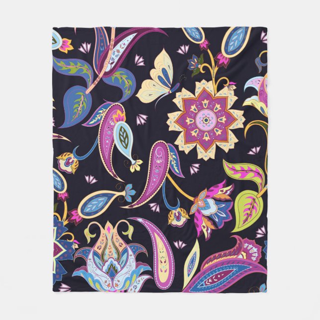 Manta Polar Patrón paisley de India (Anverso)