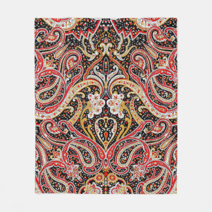 Manta Polar patrón paisley indio tradicional