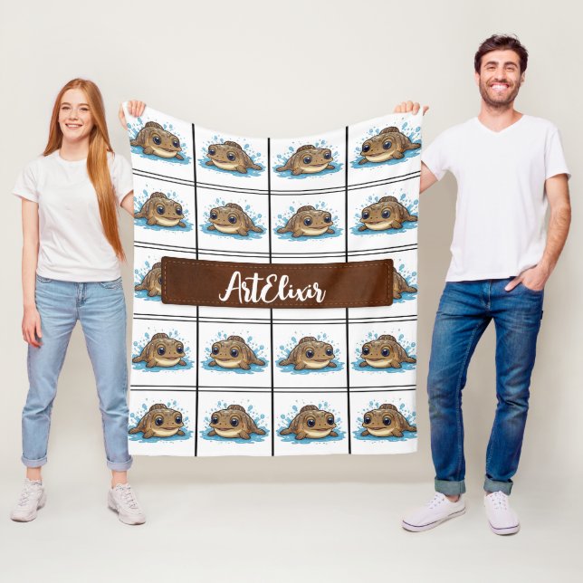 Manta Polar Patrón pardo de Kawaii (In situ)