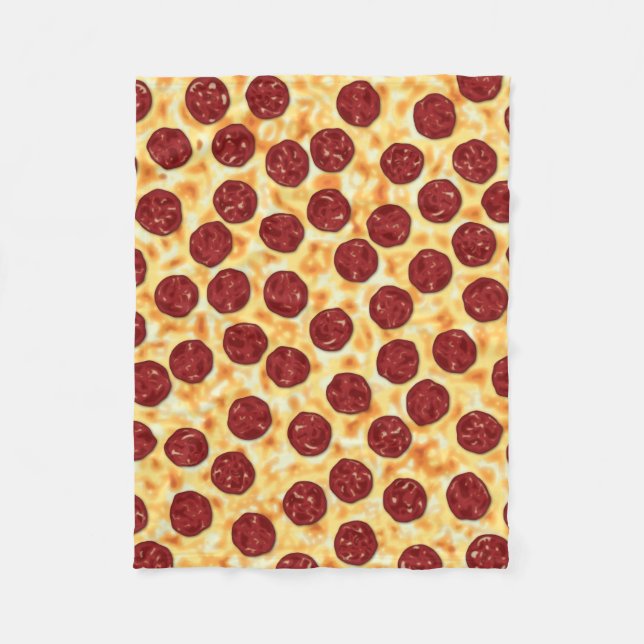 Manta Polar Patrón Pepperoni Pizza (Anverso)