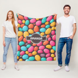 Manta Polar Patrón personalizado colorido de mosaico de judías