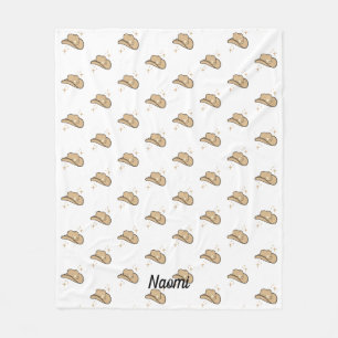 Manta Polar Patrón personalizado de rodeo de vaca beige blanco