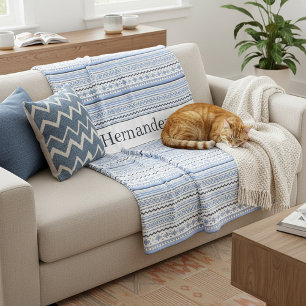 Manta Polar Patrón personalizado del suroeste azul