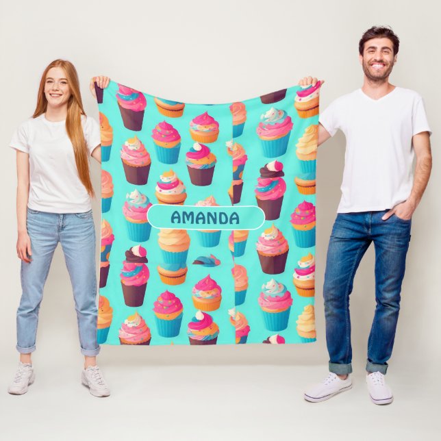 Manta Polar Patrón personalizado geométrico colorido (In situ)