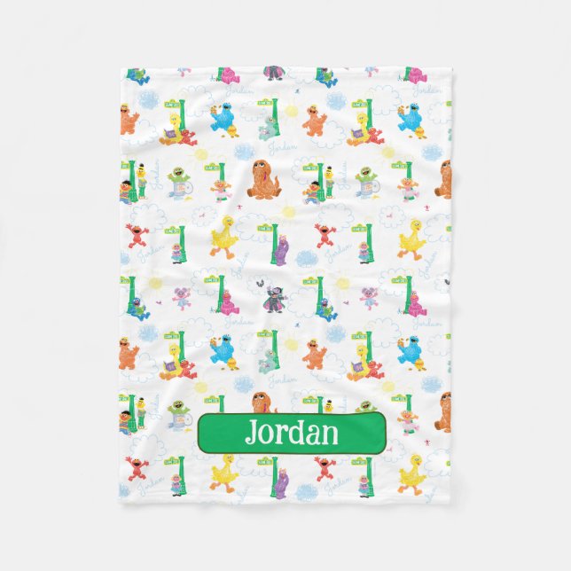 Manta Polar Patrón personalizado Sunny Day Sesame Street (Anverso)