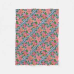 Manta Polar Patrón pintado de flor tropical Bonito