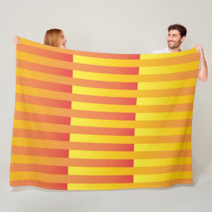 Manta Polar Patrón rayado amarillo naranja