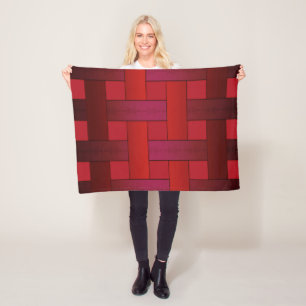 Manta Polar Patrón rayado de seda roja sin soldadura abdominal