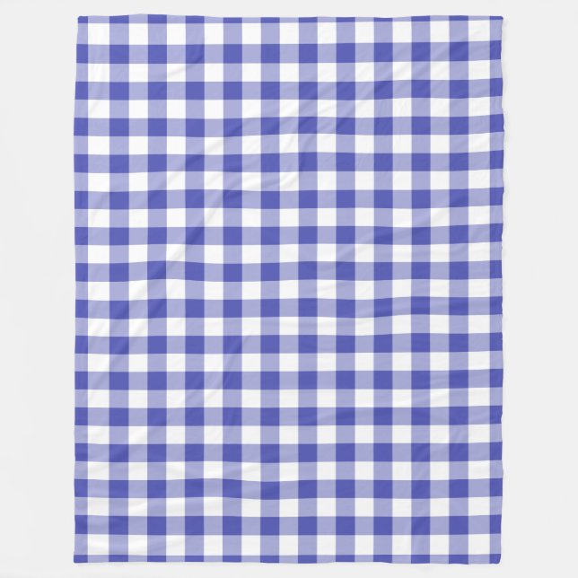 Manta Polar Patrón real azul de Gingham (Anverso)