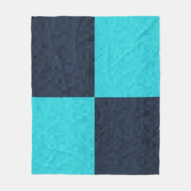 Manta Polar Patrón rectangular de mosaico azul, (Anverso)