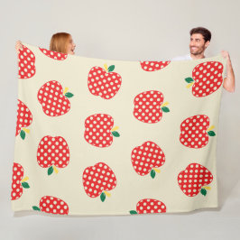 Manta Polar Patrón retro adorable de manzana