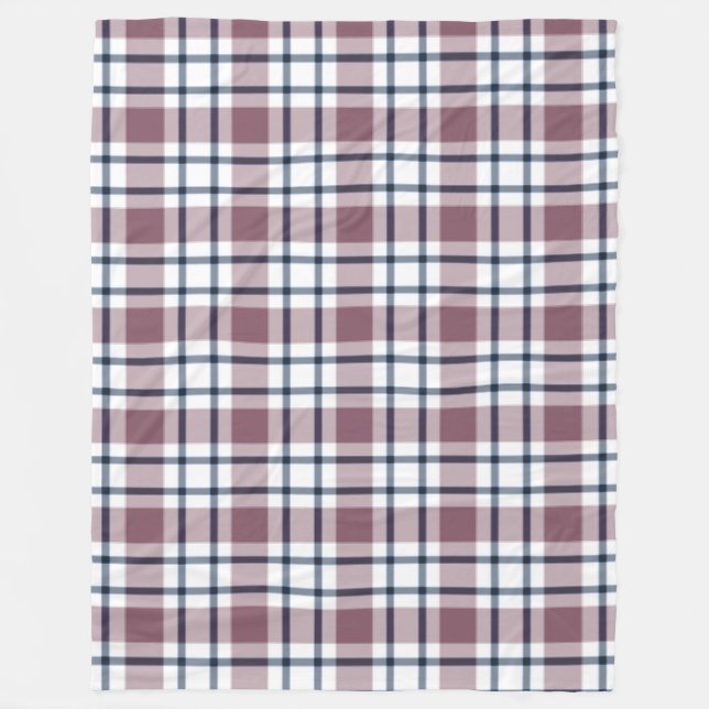 Manta Polar Patrón retro claro gris marrón blanco (Anverso)