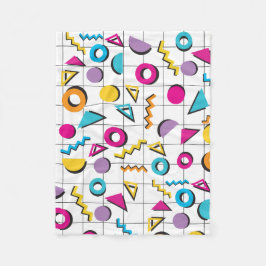 Manta Polar Patrón retro geométrico de los años 80