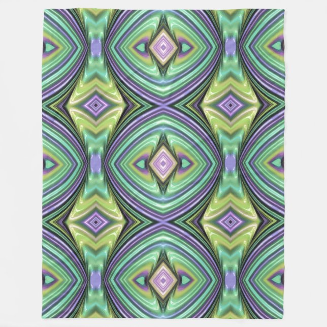 Manta Polar Patrón retro moderno de diamantes rosados, púrpura (Anverso)