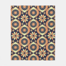 Patrón retro vintage en naranja y amarillo