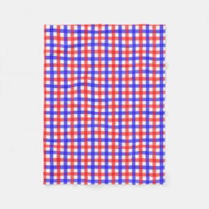 Manta Polar Patrón rojo azul de Gingham