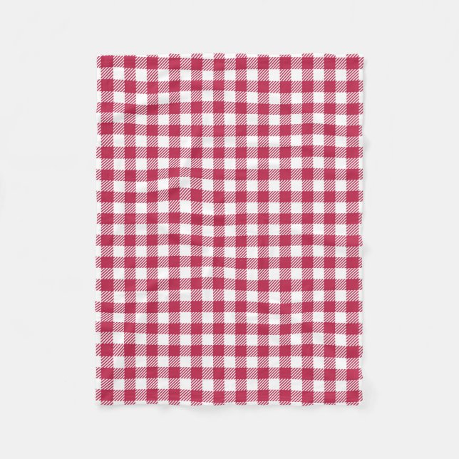 Manta Polar Patrón rojo de Gingham (Anverso)