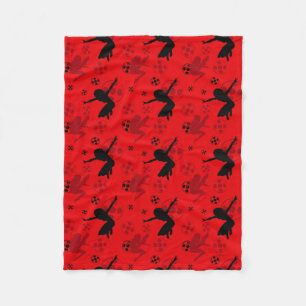 Manta Polar Patrón rojo de silueta de parásito
