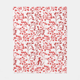 Manta Polar Patrón rojo flojo Moderno Elegante Monogramado