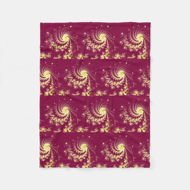 Manta Polar Patrón rojo y amarillo giratorio (Anverso)