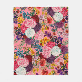 Manta Polar Patrón rosa floral