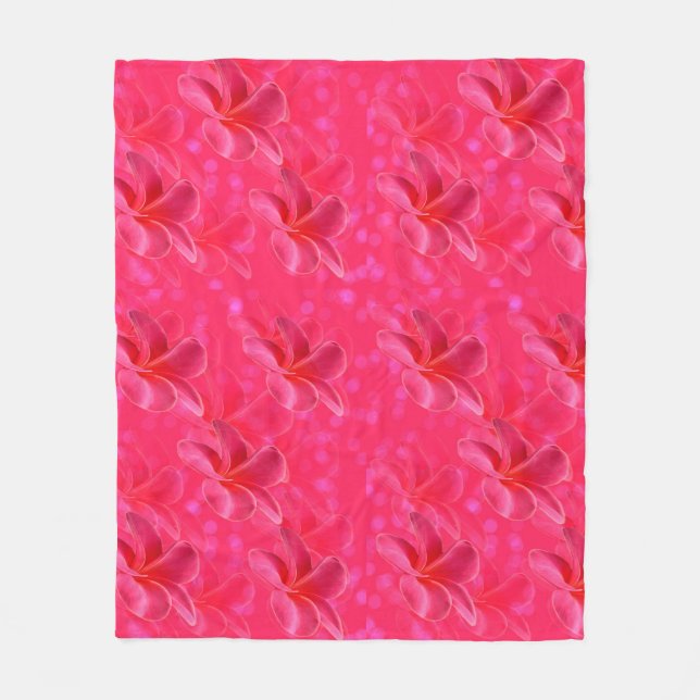 Manta Polar Patrón Rubor rosado frangipani, (Anverso)