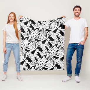 Manta Polar Patrón rústico de bosques de búfalo de oso negro