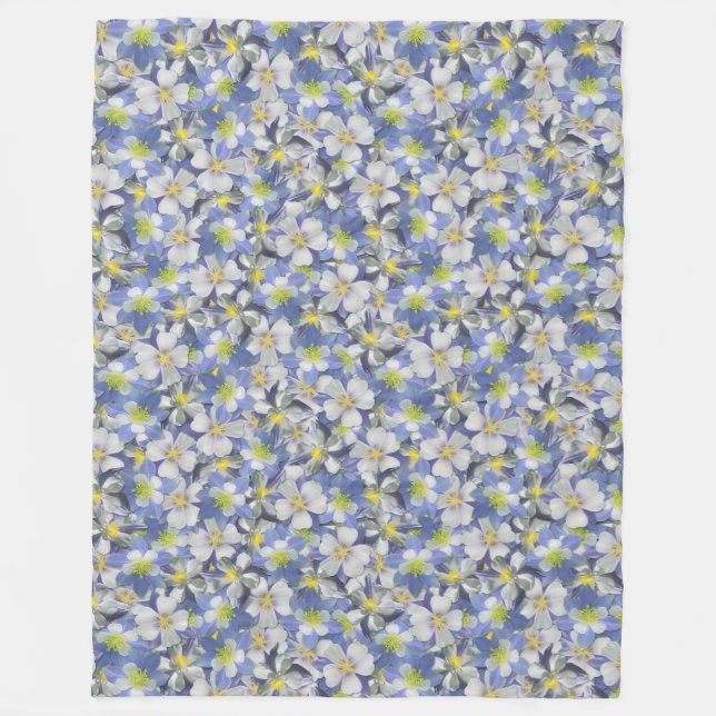 Manta Polar Patrón sin costura de Columbines (Anverso)